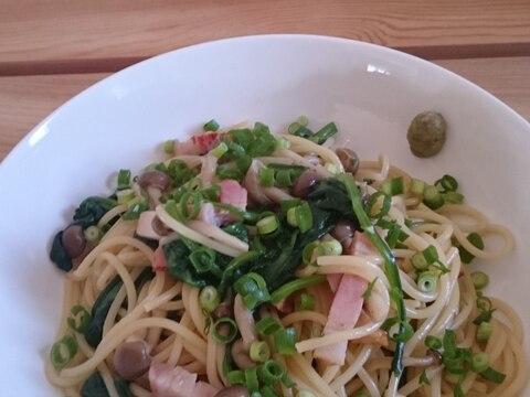 ほうれん草とベーコンのパスタ♪